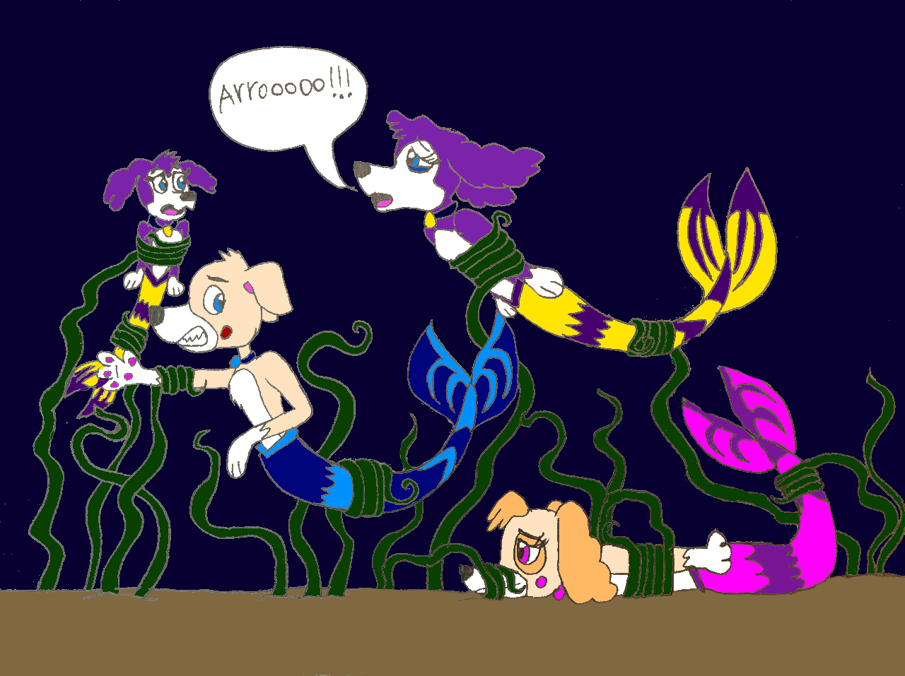 Marina, Violet, Isaac and Skye tangled up by MerpupIsaac2003 on DeviantArt