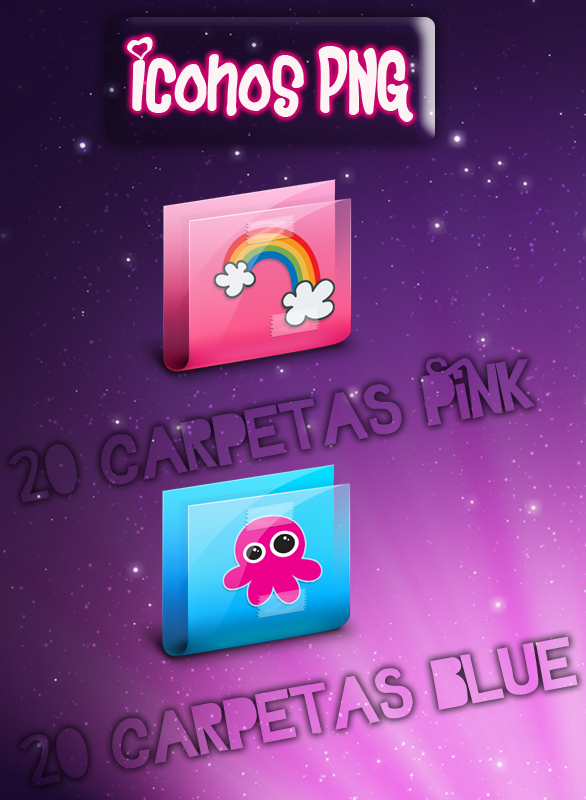 carpetas png blue y pink