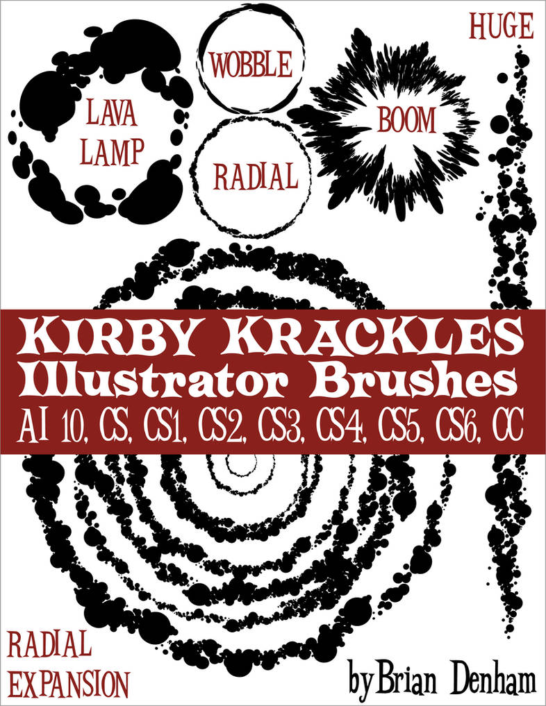 Kirby Krackles brush set -UPDATED from AI10 to CS6 by DaneRot