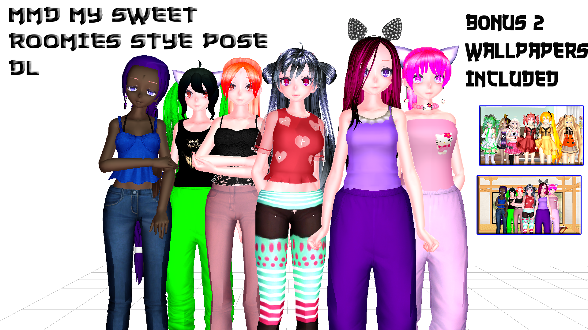 Mmd My Sweet Roomies Styled Pose Pack by skates99 on