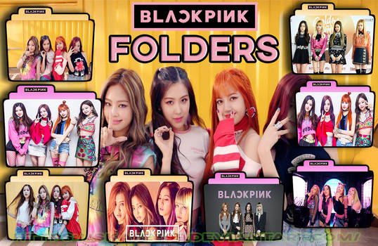 Black Pink Folders icons