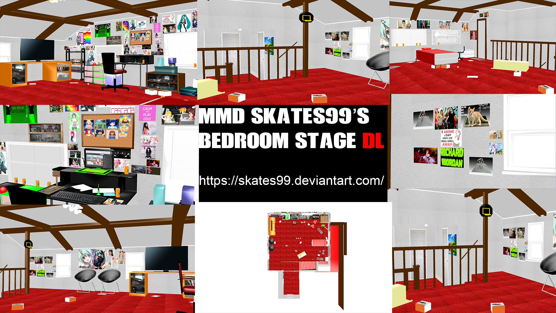 Mmd Skates99's Bedroom Stage Dl 