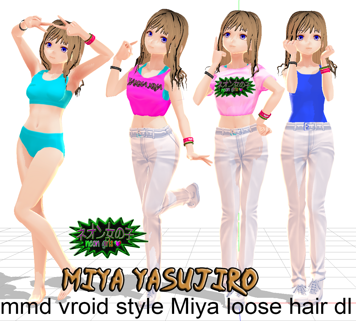 mmd ng Miya Yasujiro loose hair dl