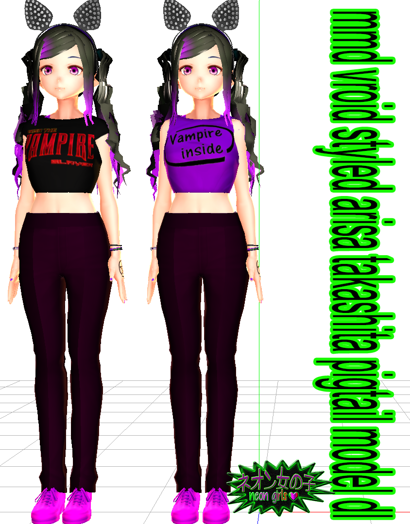 Mmd Ng Vroid stu Arisa Takashida Pigtails Model Dl