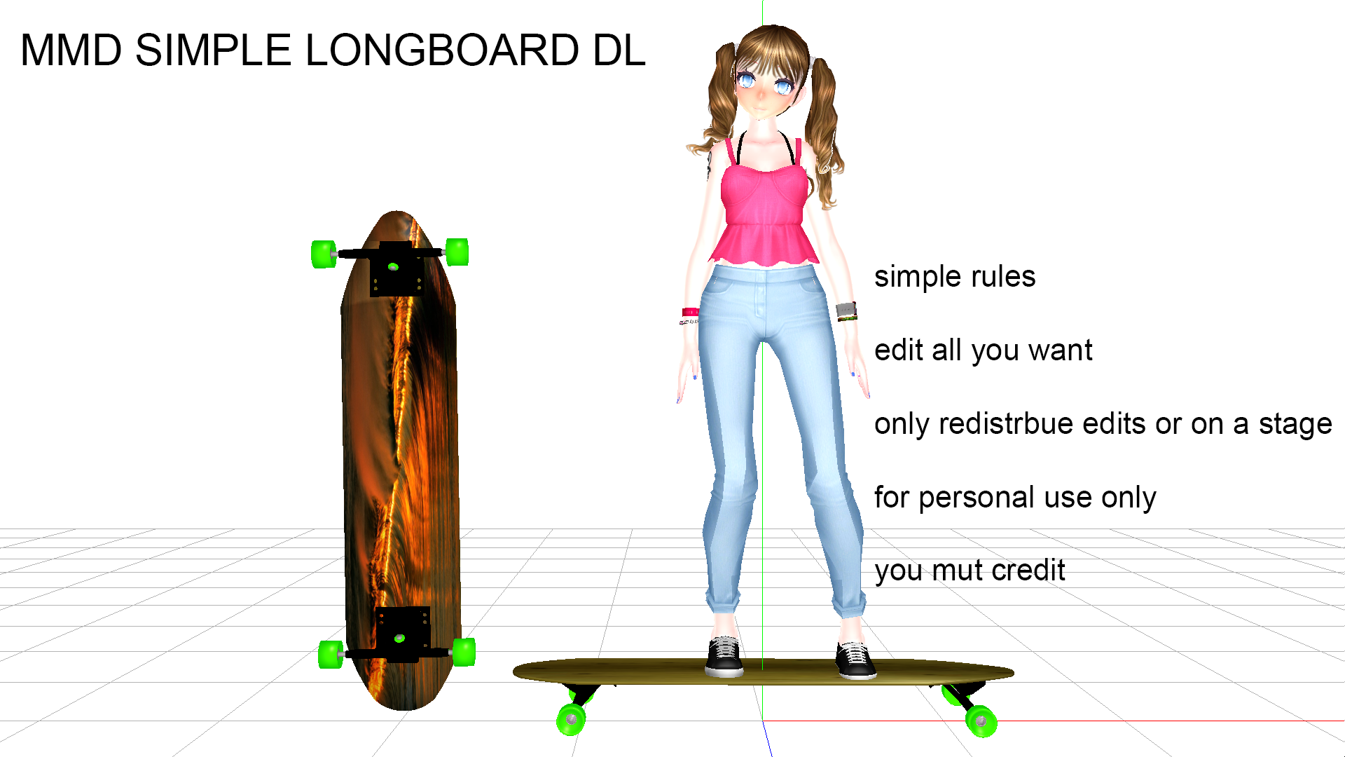 MMD simple Long Board dl by skates99 on DeviantArt