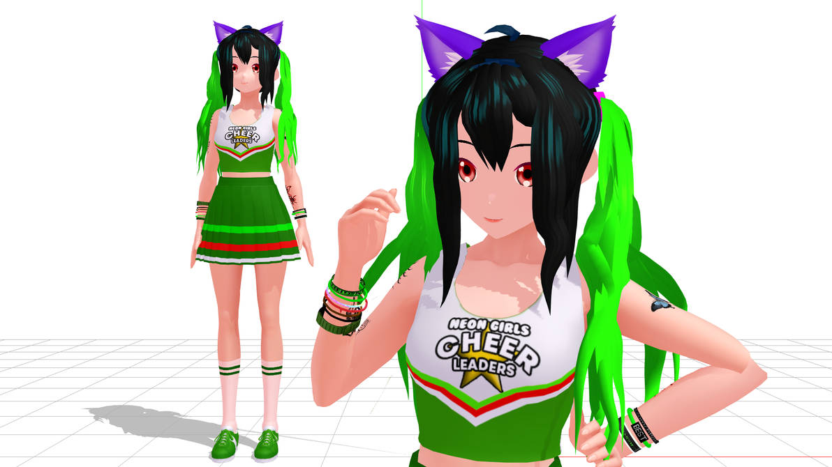 Mmd vroid style Aki Nakijima Cheerleader dl by skates99 on DeviantArt
