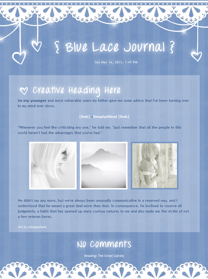 Blue Lace Journal CSS