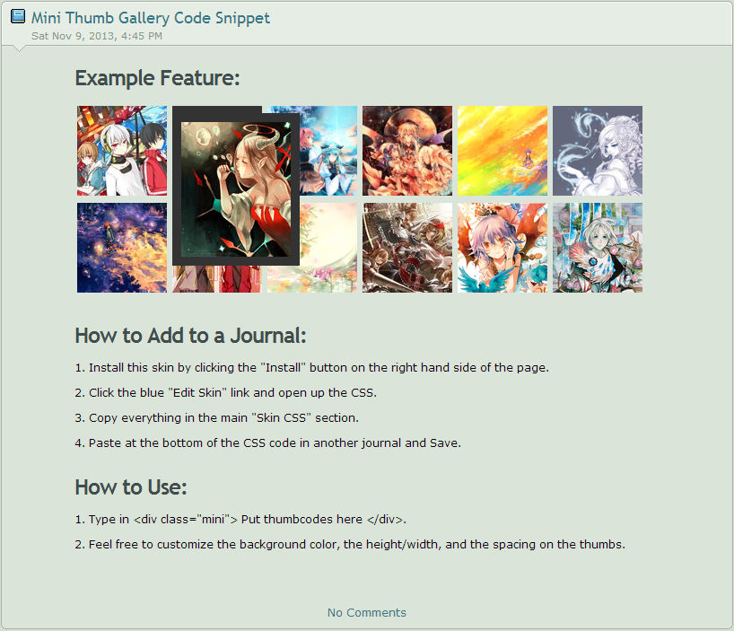 Mini Thumb Gallery Code Snippet by SimplySilent on DeviantArt