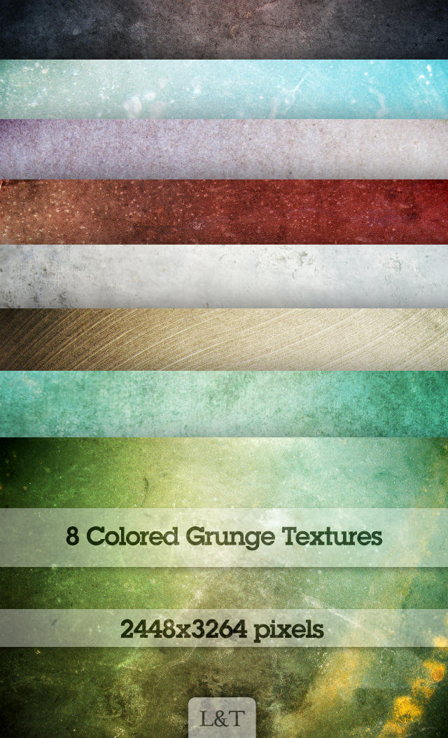 Eight Colored Grunge Textures