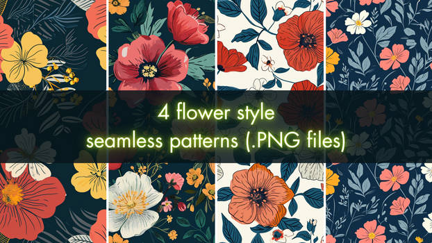 (F2U) Seamless Pattern Set - Flowers