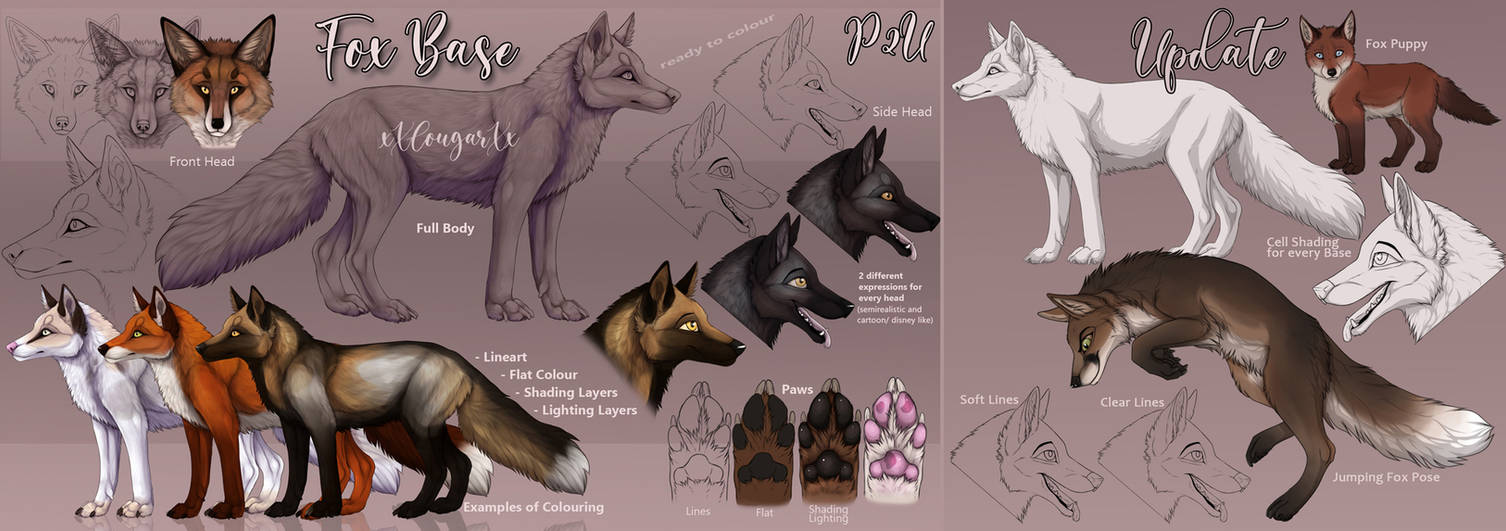 Fox Base Color Texture Detailed Fox Base + Free Update by xXCougarXx on DeviantArt