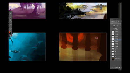 12 Quick sketches / Color Keys in Photoshop