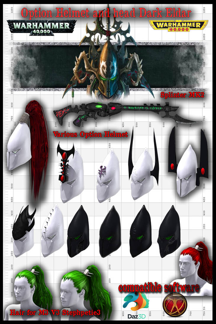 Option warrior Dark eldar Head by jibicoco