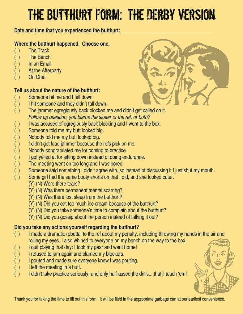 Derby Butthurt complaint form by remdesigns on DeviantArt