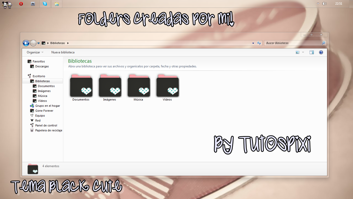 Tema Iconpackager Black Cute