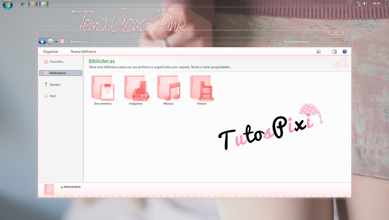 Tema Iconpackager Aqua Pink