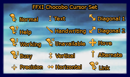 FFXI Chocobo Cursor Full Set Free DOWNLOAD by bastetisia on DeviantArt