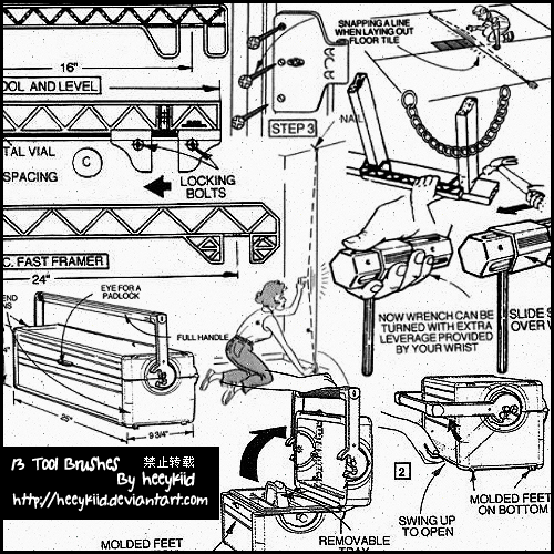 13 Tool Brushes By heeykiid
