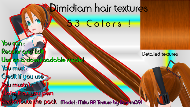 [MMD] Dimidiam hair textures DL