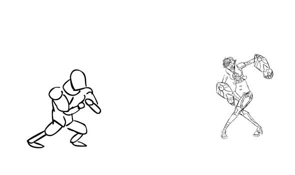 League Of Legends Animation-Vi Dunks Rough Outline