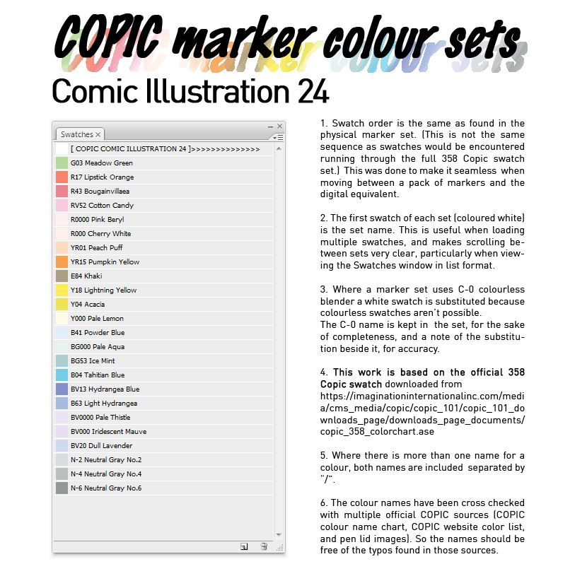 COPIC marker colour set - Comic Illustration 24