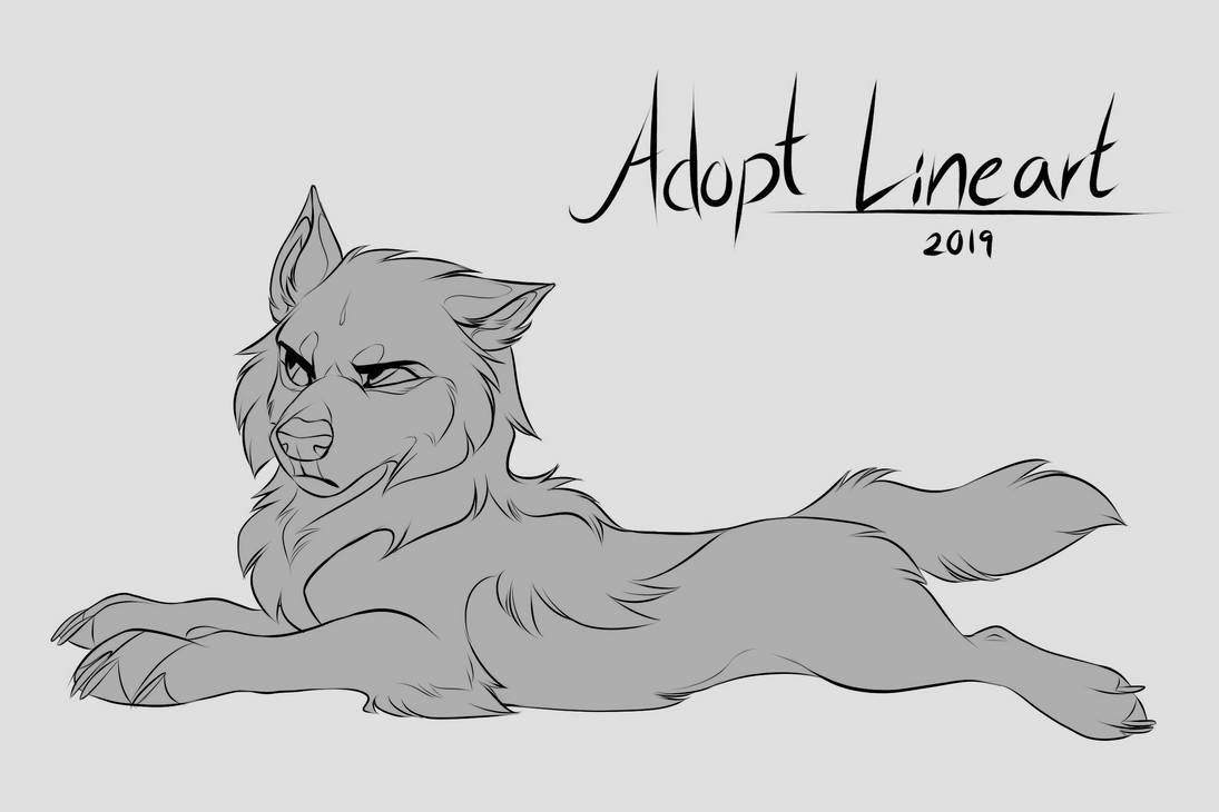 2019 Wolf Pup Adopt Lineart by lightningspam on DeviantArt
