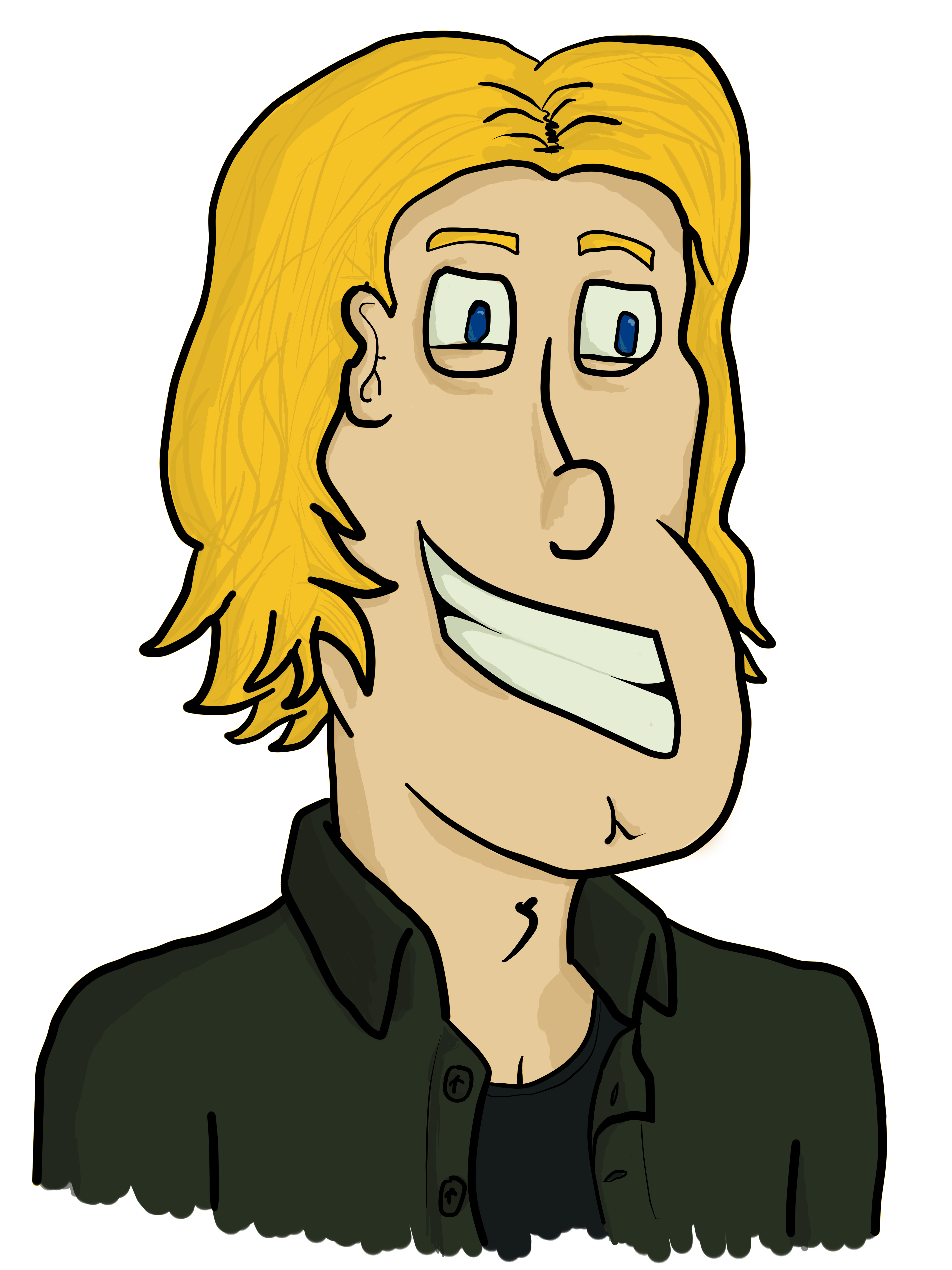 Smiling Cartoon Dude - Colored