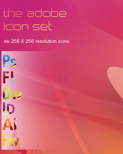 Colorful adobe icon set