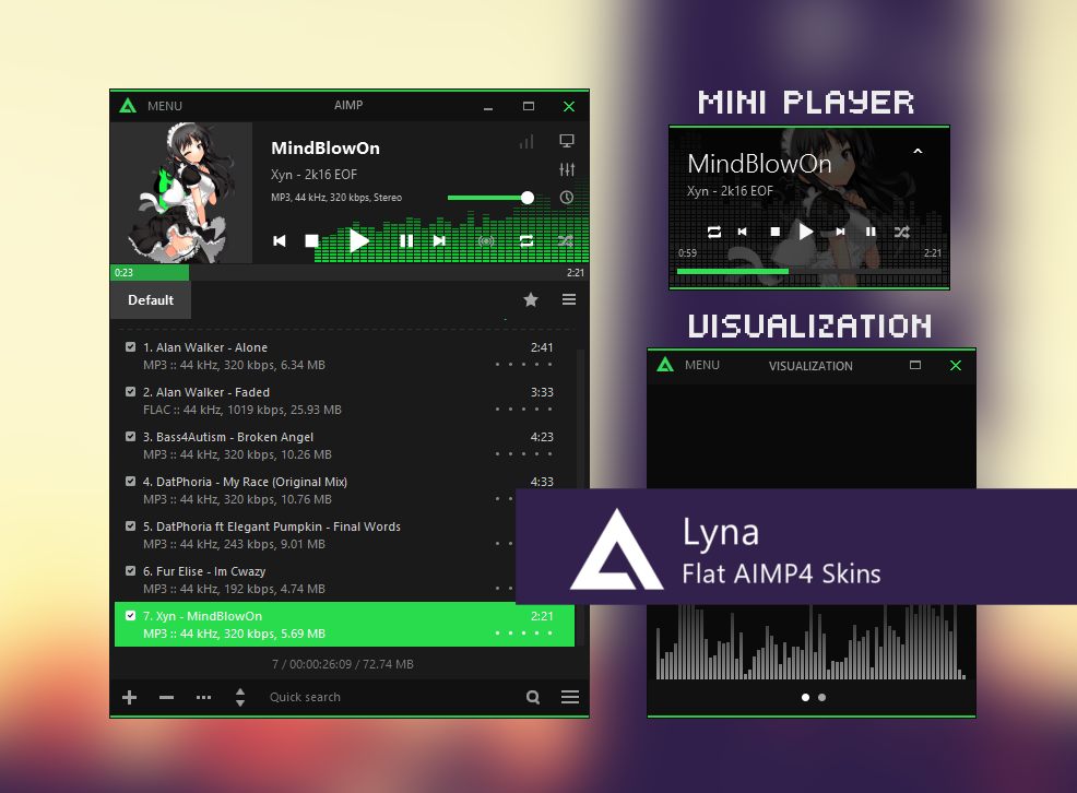 Aimp4 Lyna Simple Flat Skin By Riefachan On Deviantart