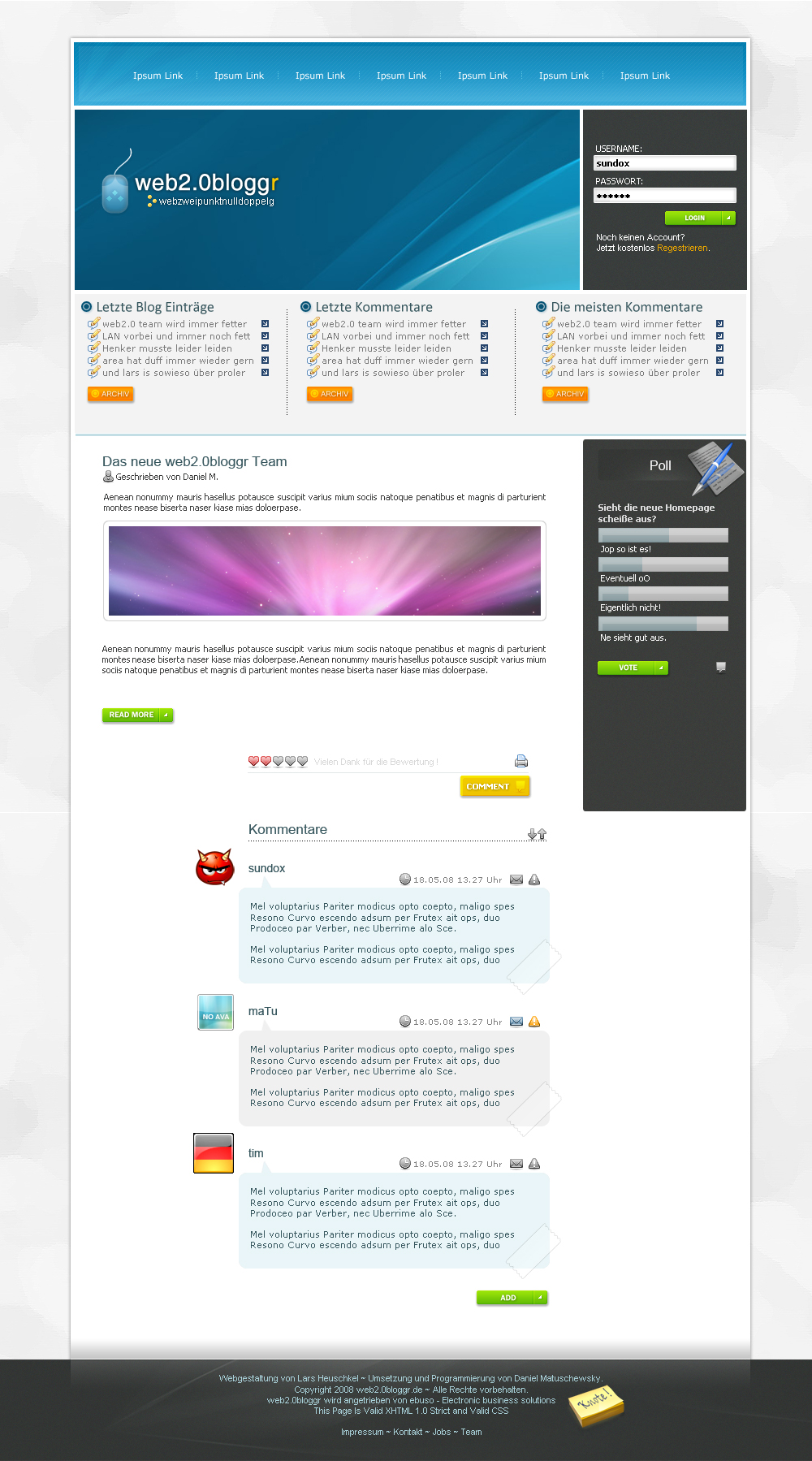 Template: Web2.0 bloggr