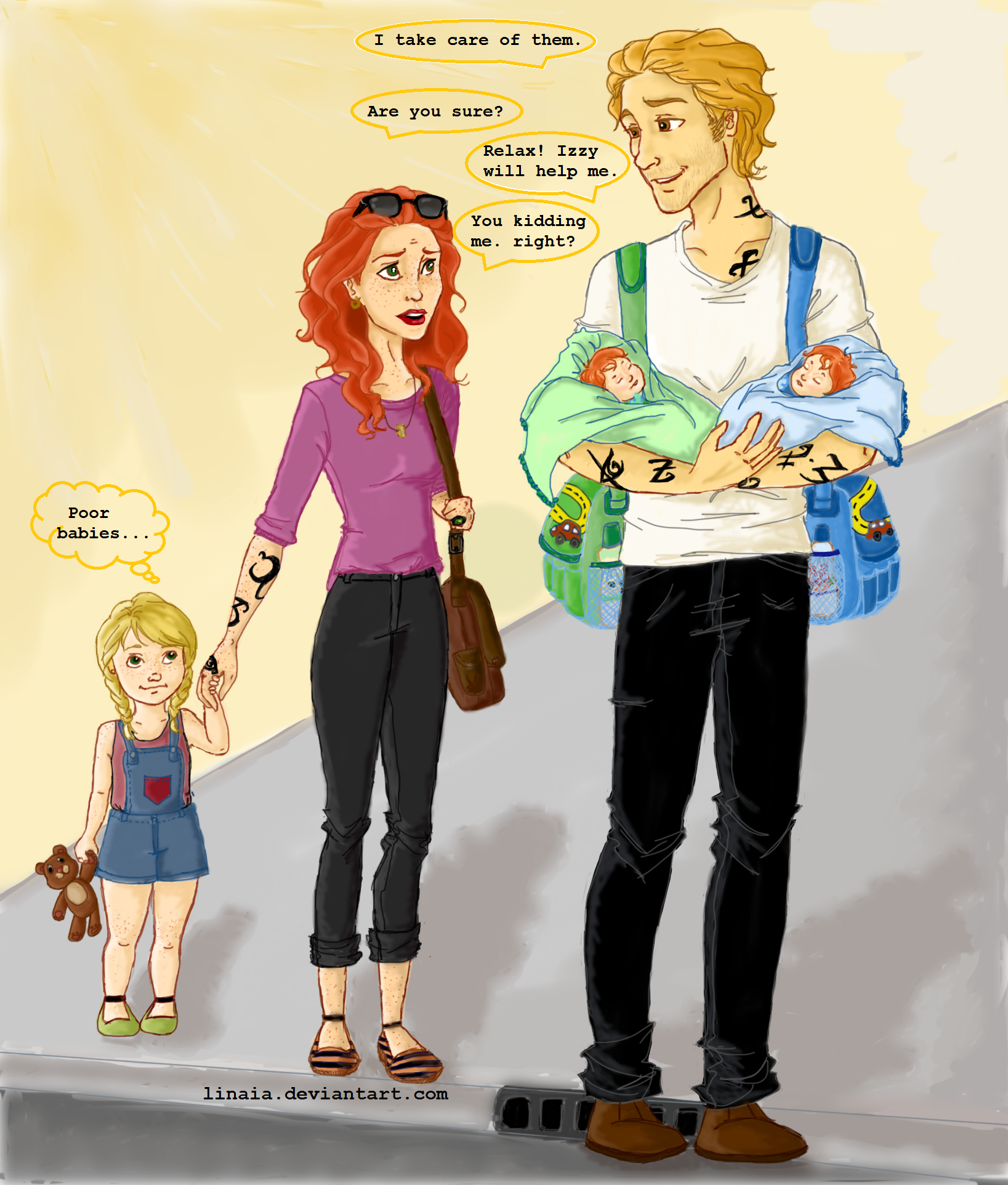 Herondale family by Linaia on DeviantArt, image size:1637x1924