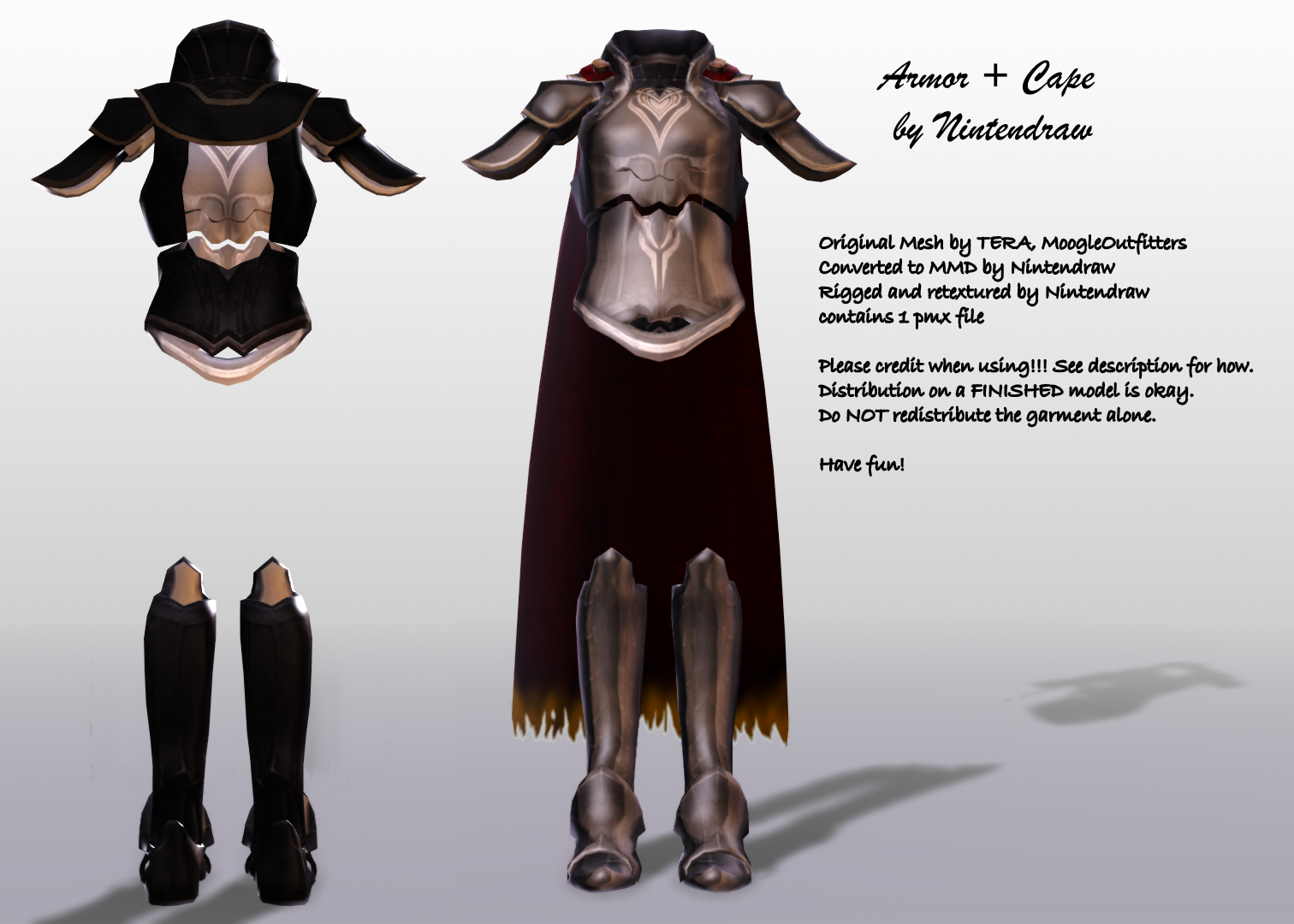 [MMD] Armor + Cape (NEW TEXTURE) [DL]