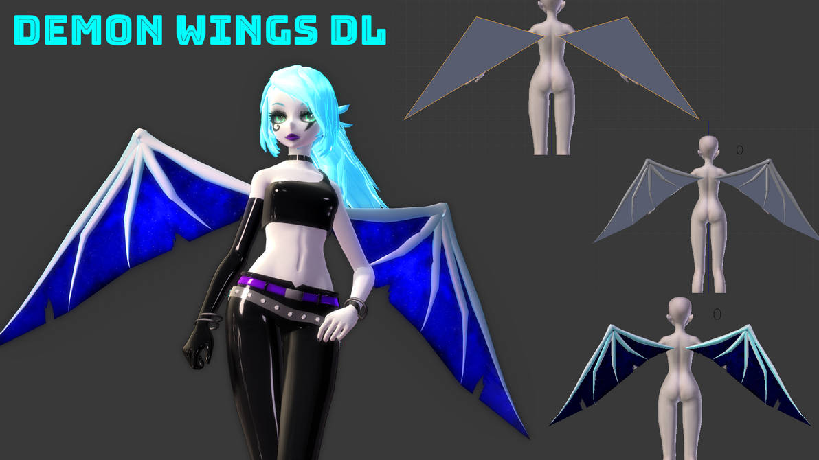 MMD Starry Demon Wings DL by artemis1031 on DeviantArt