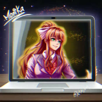 Monika Munches again by reptilemk5 on DeviantArt