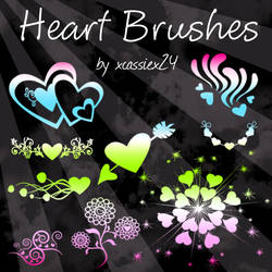 Heart Brushes by xCassiex24