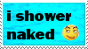 i shower naked stamp