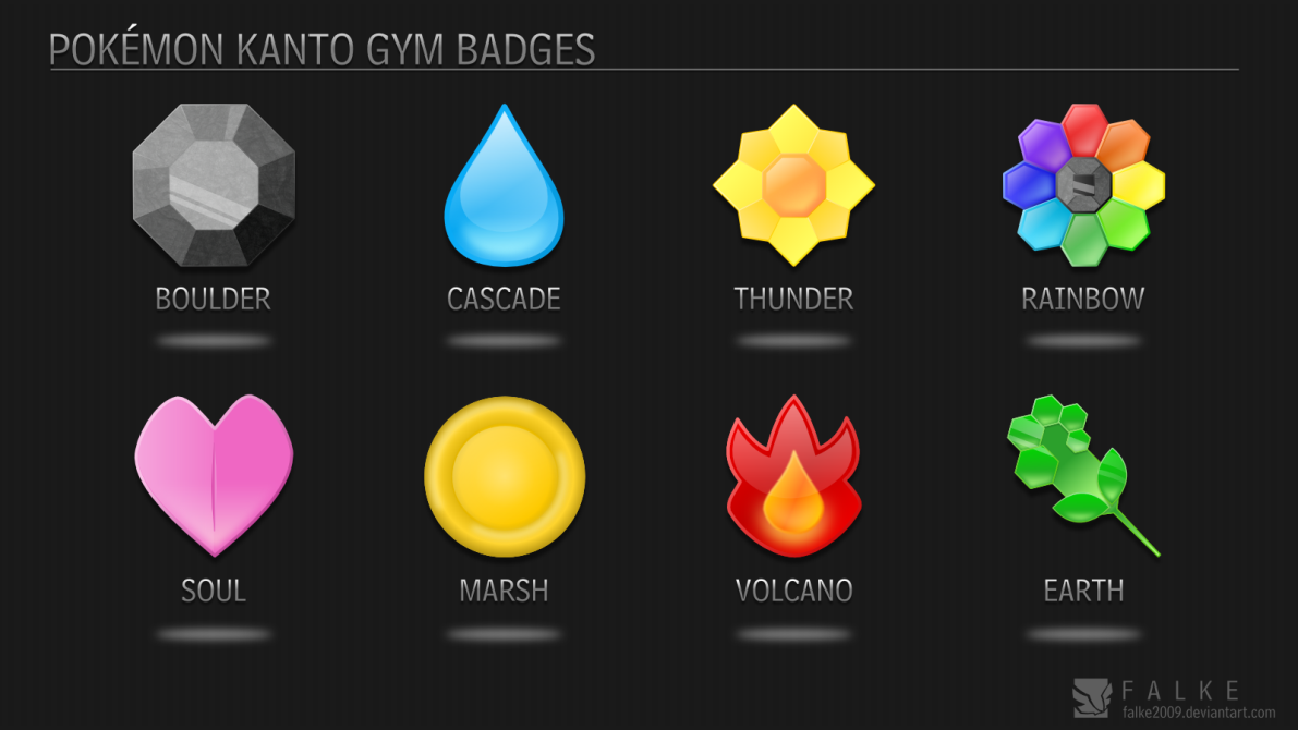 Kanto Gym Badge Icons