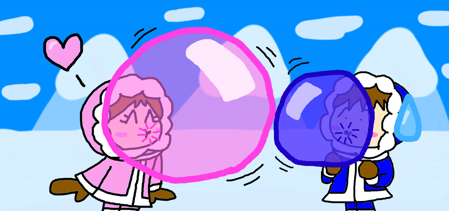 Winter Bubble Blowing by PokeGirlRULES on DeviantArt