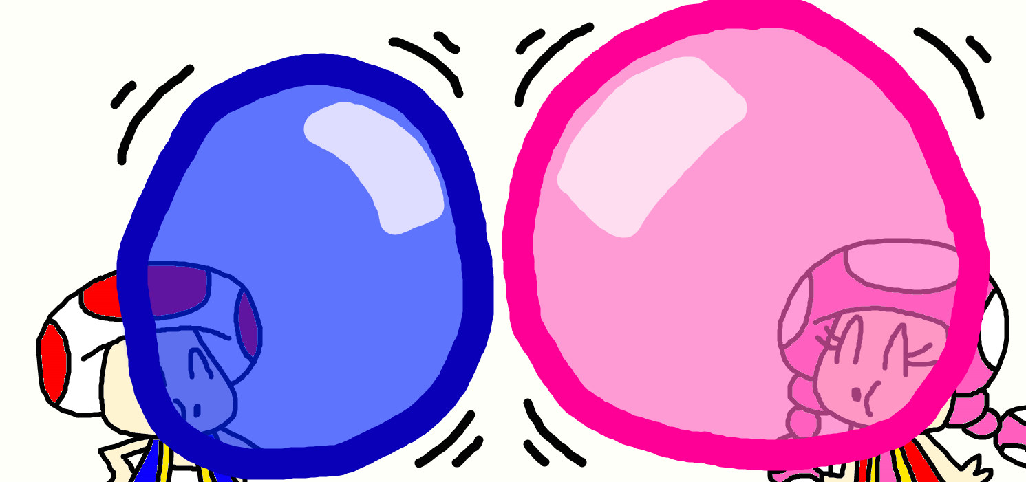 Color Bubble Gum Toad and Toadette by PokeGirlRULES on DeviantArt