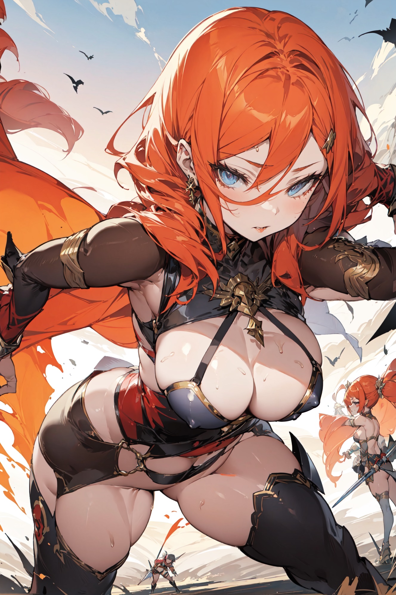 sexy milf warrior girl on battlefield by spectrelonewolf on DeviantArt