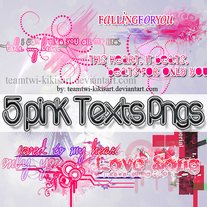 Pink texts pngs