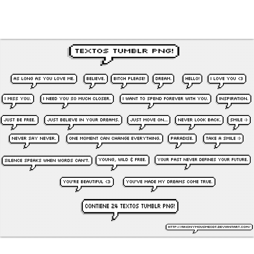 Pack de textos Tumblr Png!