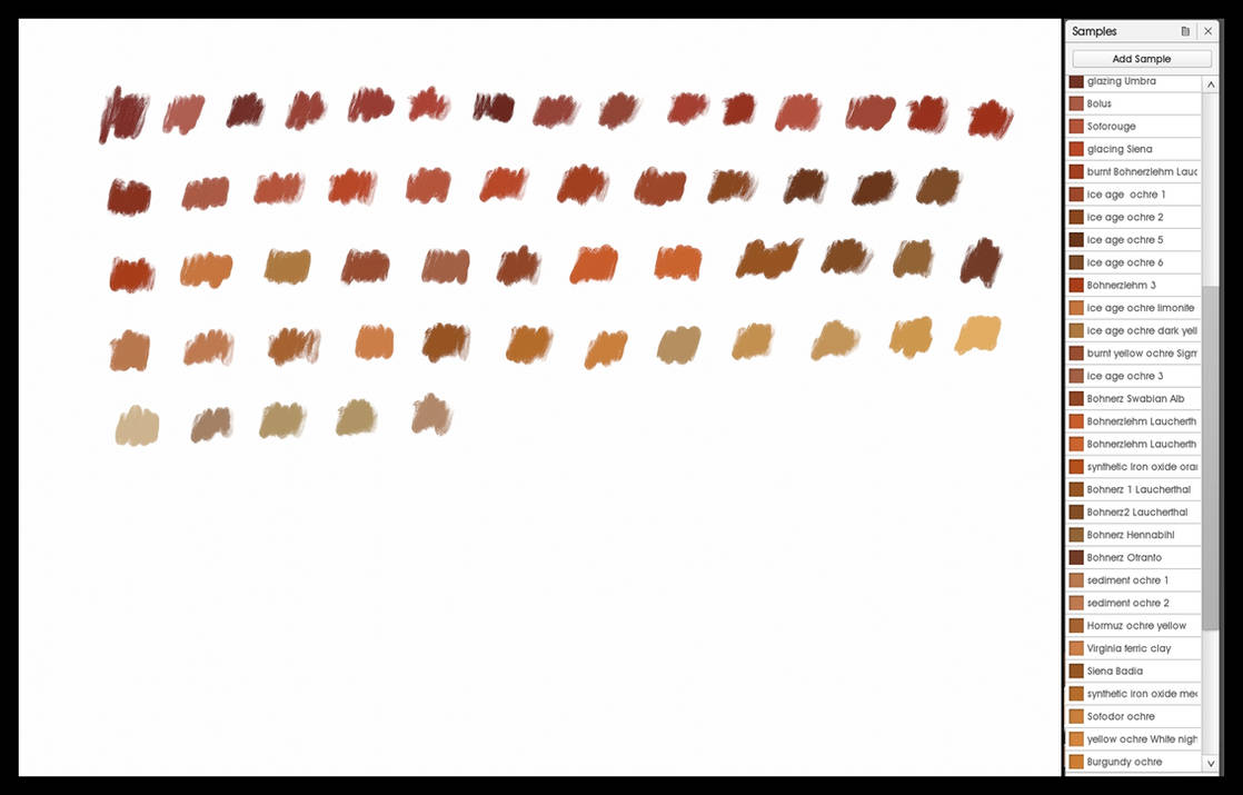 earth colors samples for Artrage by SchweizerArts on DeviantArt