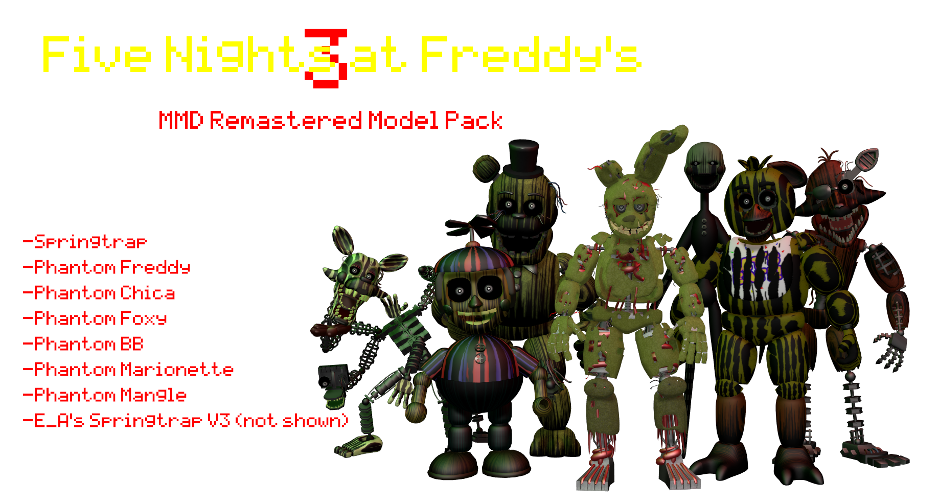 MMD- FNaF 3 Pack Remastered (DL)