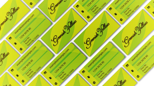 Greenish Yellow Busines card Mockup