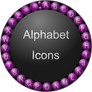 Purple Alphabet Icon Set