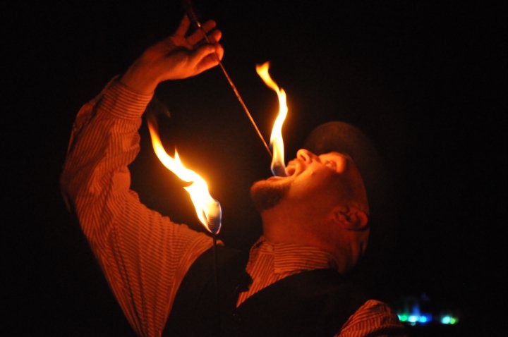 Fire eating trick