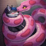 Snake bullies wolf