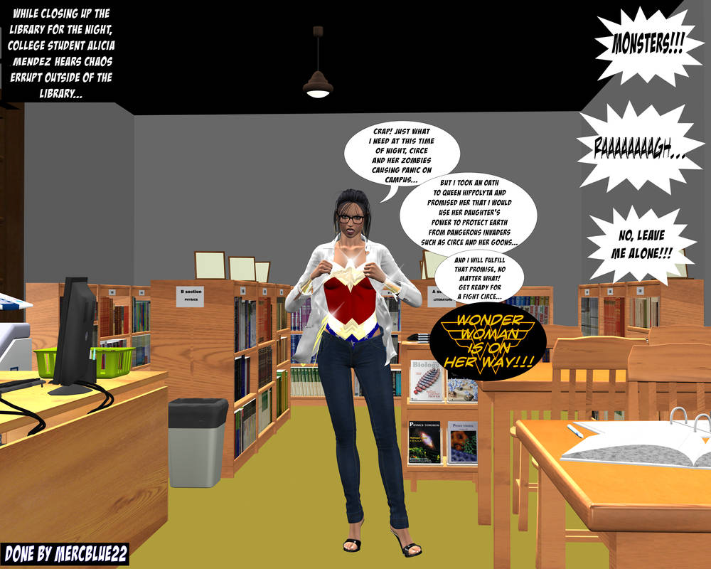 Wonder Woman Library Display Alicia Mendez becomes Wonder Woman-Library TF 2a by mercblue22 on ...