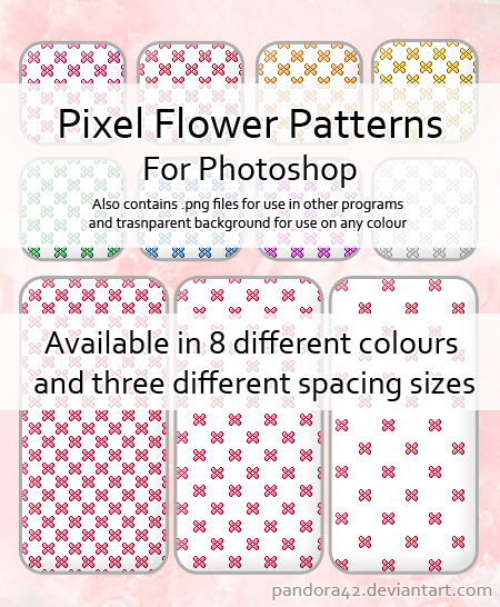 Pixel Flower Patterns for PS